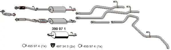 Handler.Part Middle silencer ERNST 390071 2