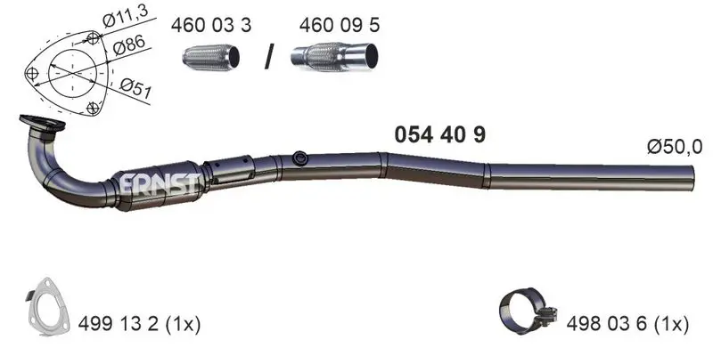 Handler.Part Exhaust pipe ERNST 054409 1