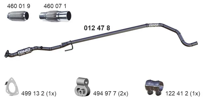 Handler.Part Exhaust pipe ERNST 012478 1