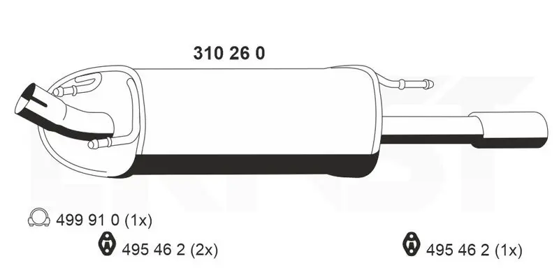 Handler.Part End silencer ERNST 310260 1