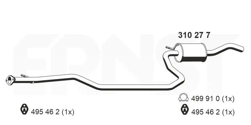 Handler.Part Middle silencer ERNST 310277 1