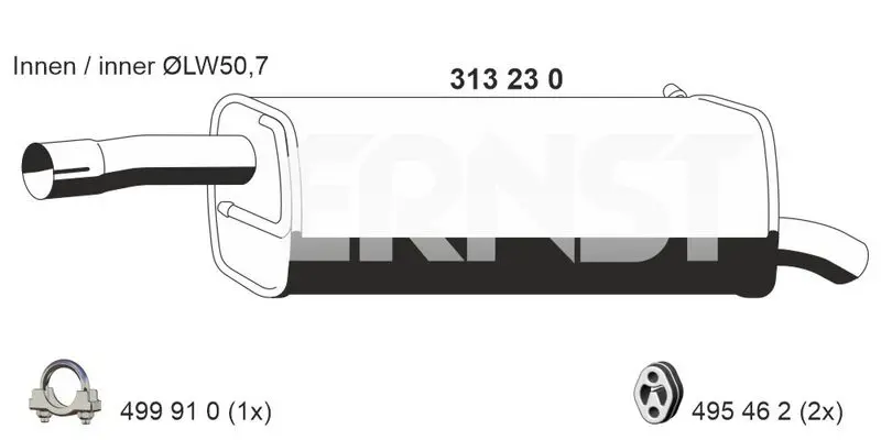 Handler.Part End silencer ERNST 313230 1