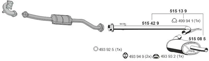 Handler.Part Exhaust system ERNST 090153 1