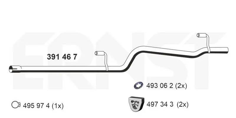 Handler.Part Exhaust pipe ERNST 391467 1