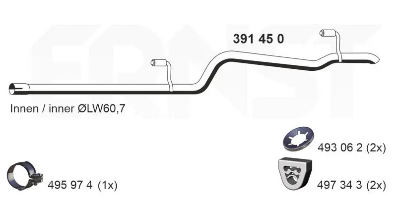 Handler.Part Exhaust pipe ERNST 391450 1