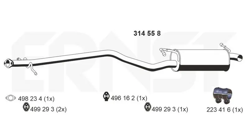 Handler.Part Middle silencer ERNST 331227 1