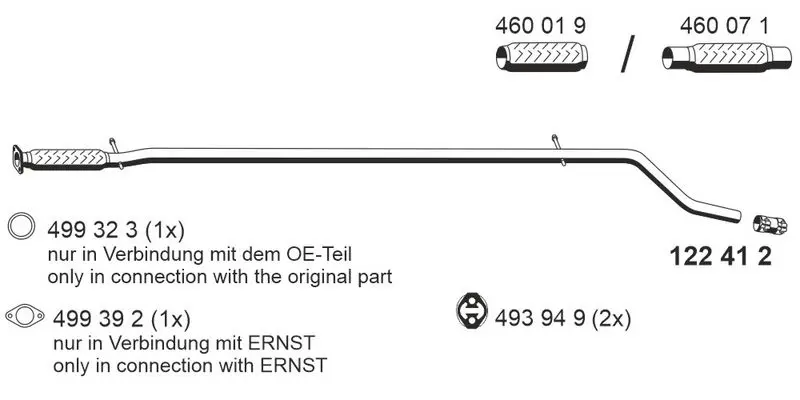 Handler.Part Exhaust pipe ERNST 550406 1