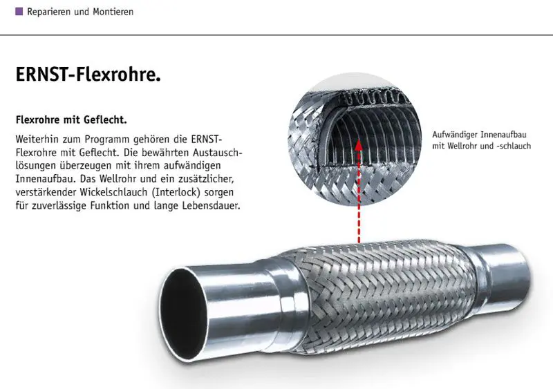 Handler.Part Flex hose, exhaust system ERNST 460392 3