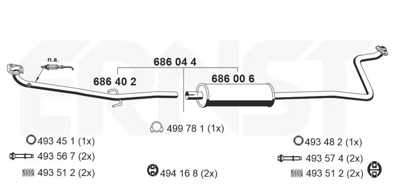 Handler.Part Middle silencer ERNST 686044 1