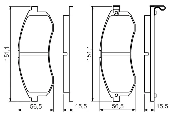 Handler.Part Brake pad set, disc brake Bosch 0986494362 1