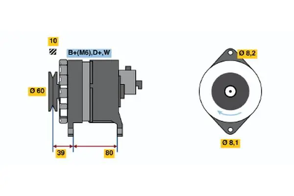 Handler.Part Alternator Bosch 0986034450 1