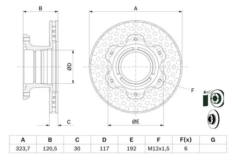 Handler.Part Brake disc Bosch 0986479E48 5