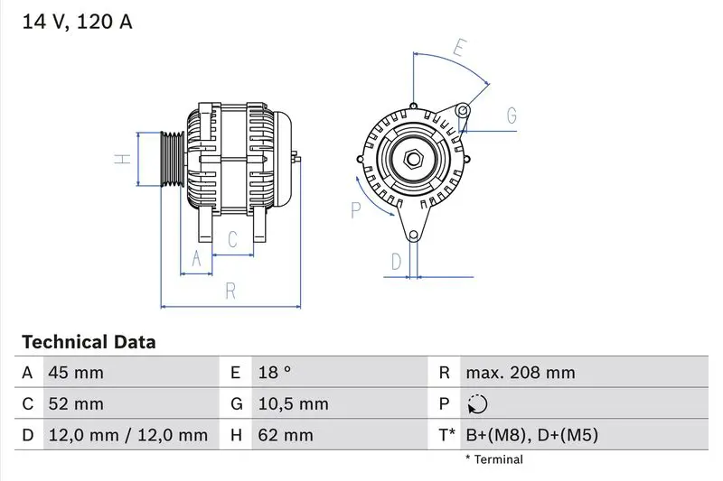 Handler.Part Alternator Bosch 0986049400 1