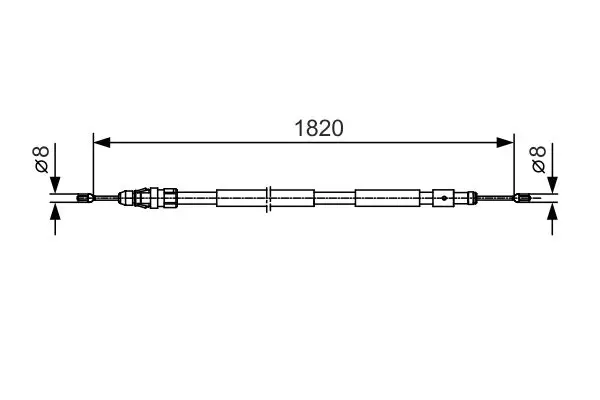 Handler.Part Cable, parking brake Bosch 1987482116 1