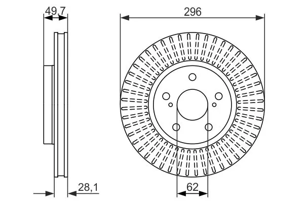 Handler.Part Brake disc Bosch 0986479633 5