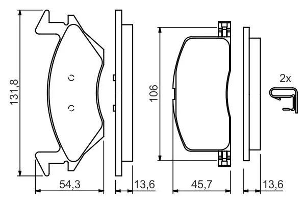 Handler.Part Brake pad set, disc brake Bosch 0986424264 1