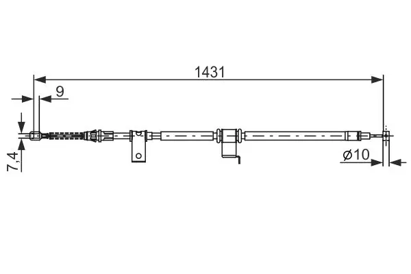 Handler.Part Cable, parking brake Bosch 1987482293 1