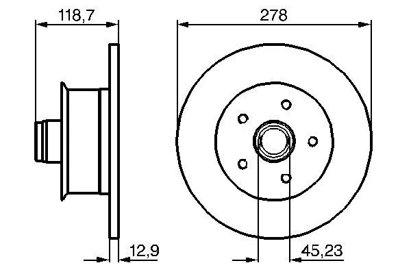 Handler.Part Brake disc Bosch 0986478136 5