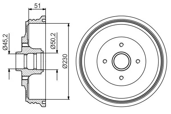 Handler.Part Brake drum Bosch 0986477200 1