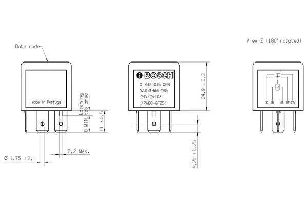 Handler.Part Relay, main current Bosch 0332015008 5