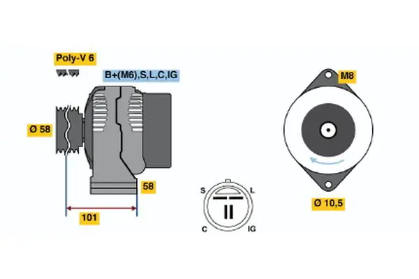 Handler.Part Alternator Bosch 0986044511 1