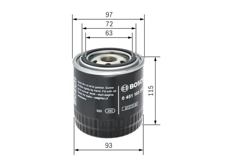 Handler.Part Oil filter Bosch 0451103330 5