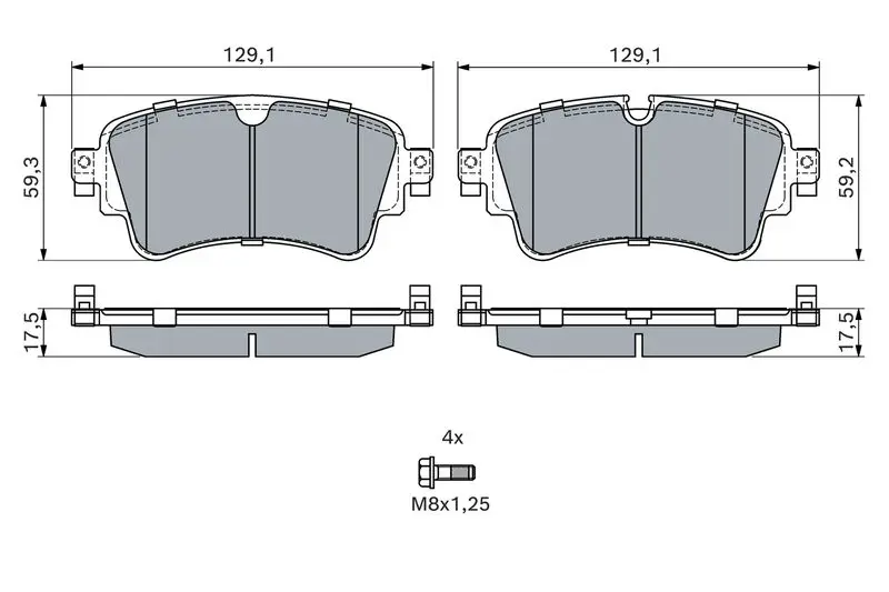 Handler.Part Brake pad set, disc brake Bosch 0986494833 7