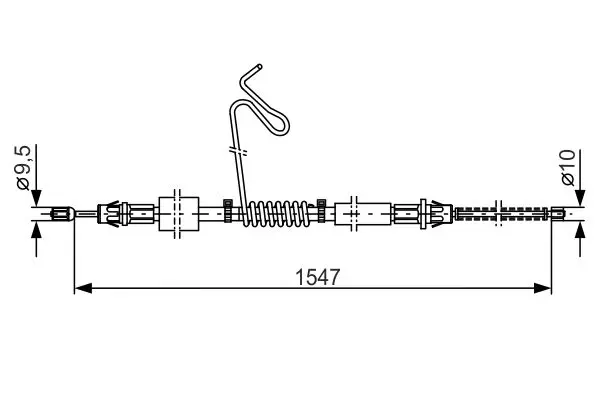 Handler.Part Cable, parking brake Bosch 1987477174 1