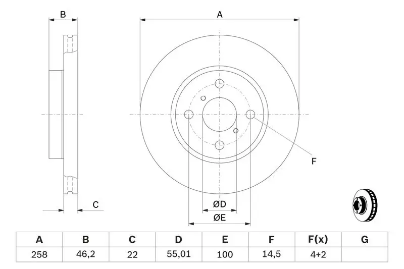 Handler.Part Brake disc Bosch 0986479363 5