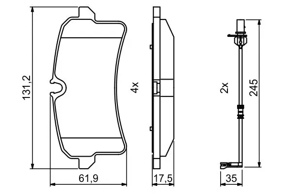 Handler.Part Brake pad set, disc brake Bosch 0986494842 7