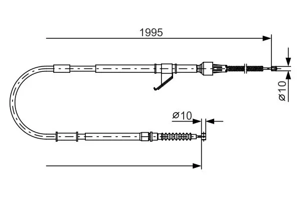 Handler.Part Cable, parking brake Bosch 1987482069 1