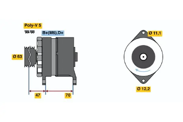 Handler.Part Alternator Bosch 0120488287 1