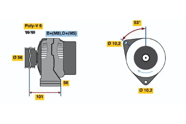 Handler.Part Alternator Bosch 0123320035 1