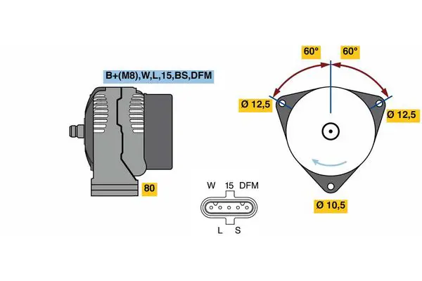 Handler.Part Alternator Bosch 0124655023 5