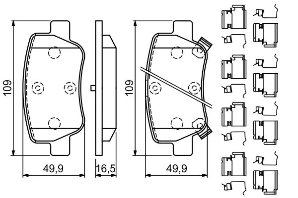 Handler.Part Brake pad set, disc brake Bosch 0986494933 7