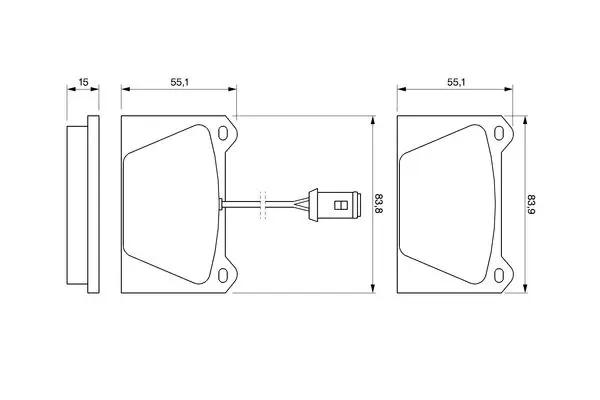 Handler.Part Brake pad set, disc brake Bosch 0986424093 1