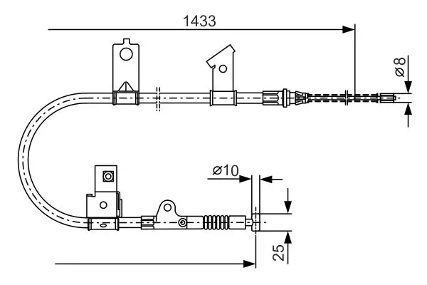 Handler.Part Cable, parking brake Bosch 1987477394 1