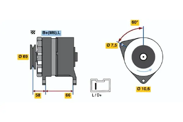 Handler.Part Alternator Bosch 0986037051 1