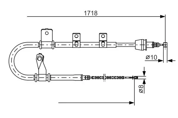 Handler.Part Cable, parking brake Bosch 1987482075 1