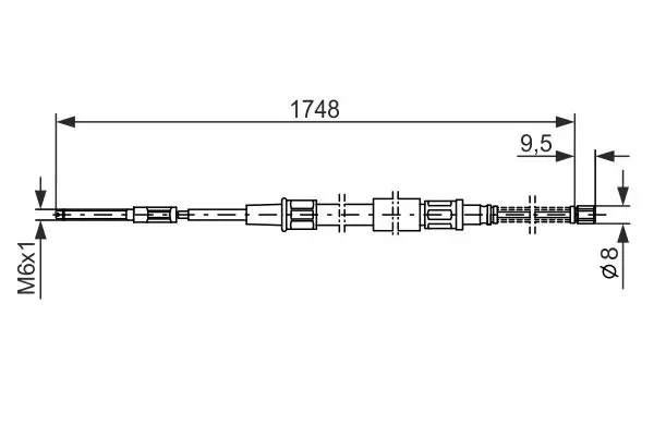 Handler.Part Cable, parking brake Bosch 1987477046 1