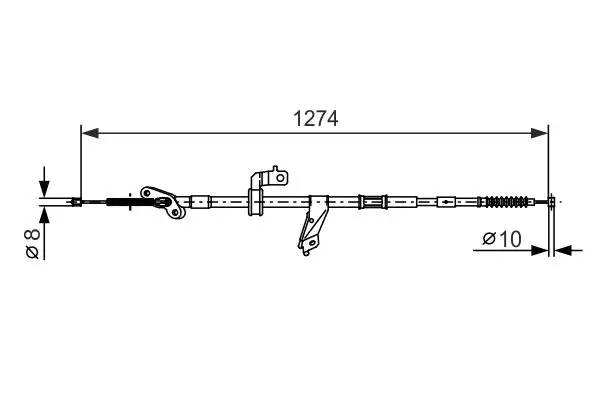 Handler.Part Cable, parking brake Bosch 1987482366 1