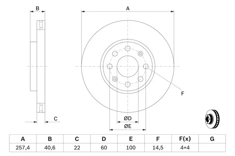 Handler.Part Brake disc Bosch 0986479223 5