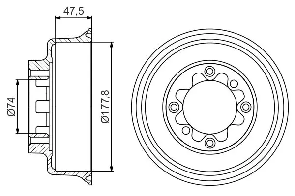 Handler.Part Brake drum Bosch 0986477154 1