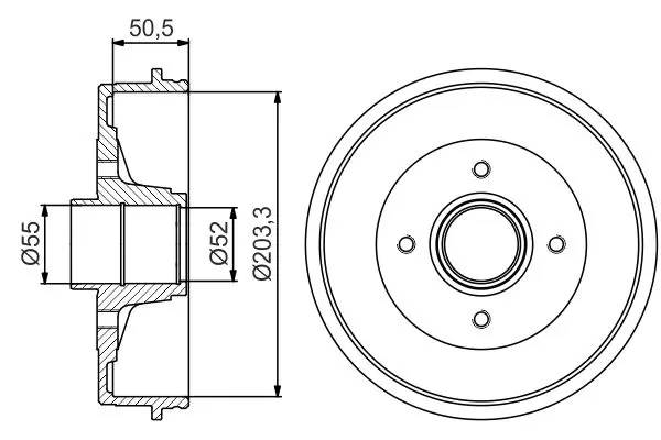 Handler.Part Brake drum Bosch 0986477173 1