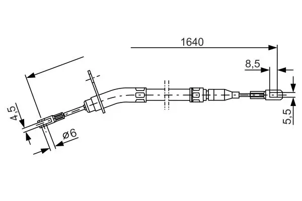 Handler.Part Cable, parking brake Bosch 1987477011 1