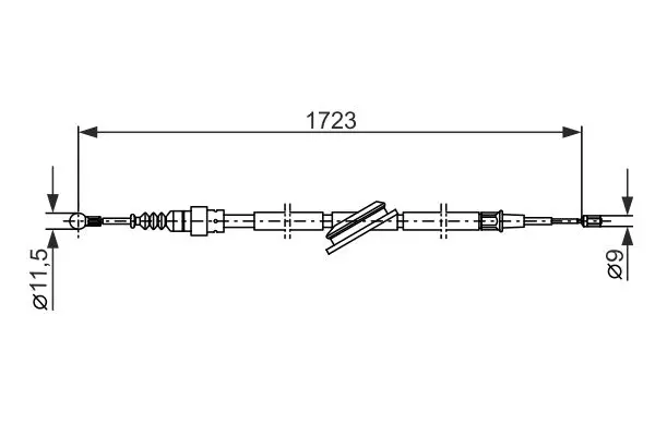 Handler.Part Cable, parking brake Bosch 1987477686 5