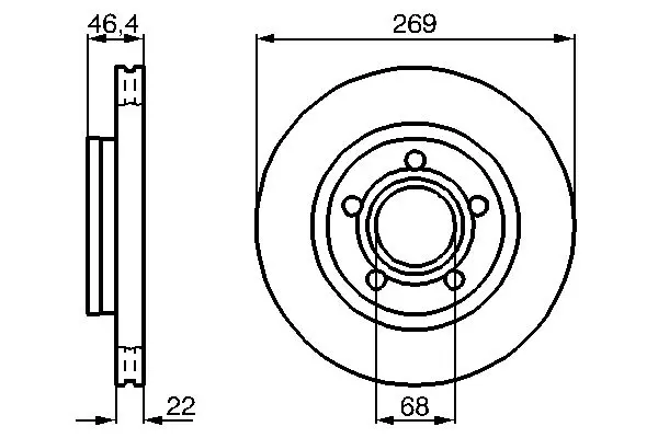 Handler.Part Brake disc Bosch 0986478574 1