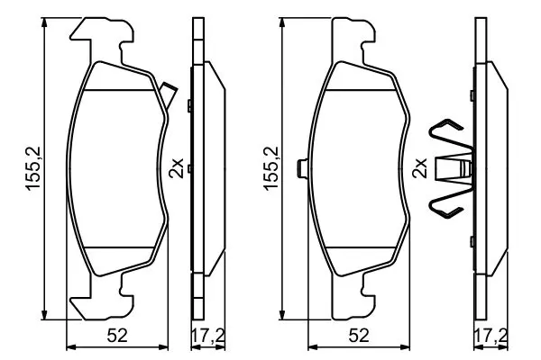 Handler.Part Brake pad set, disc brake Bosch 0986494824 7