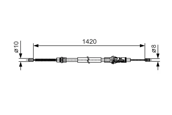 Handler.Part Cable, parking brake Bosch 1987482013 1