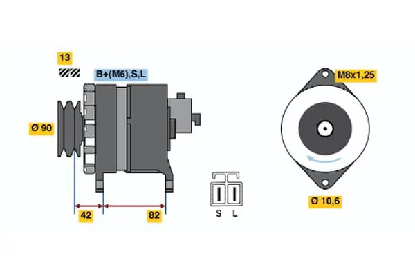 Handler.Part Alternator Bosch 0986044290 1